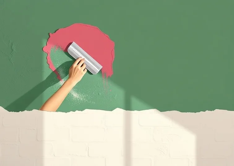 Application d'un enduit décoratif à la lisseuse sur un mur