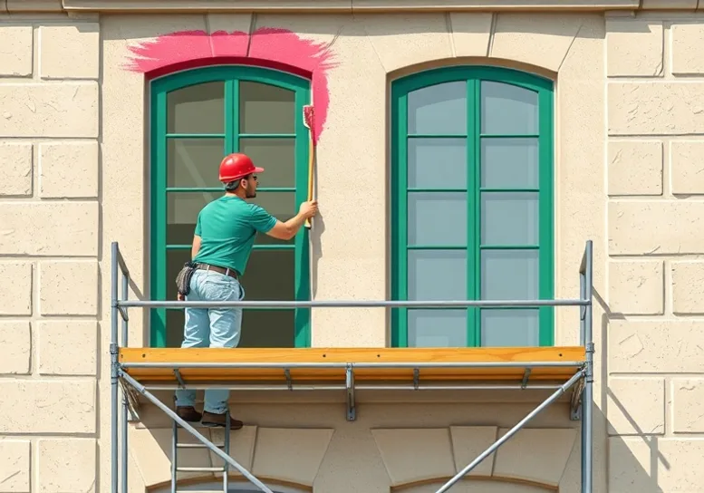 Ravalement de façade en pierre, nettoyage et application d'enduit